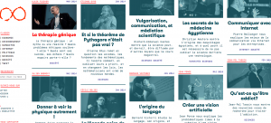 Les ernest propose plusieurs catégories pour classer ses conférences