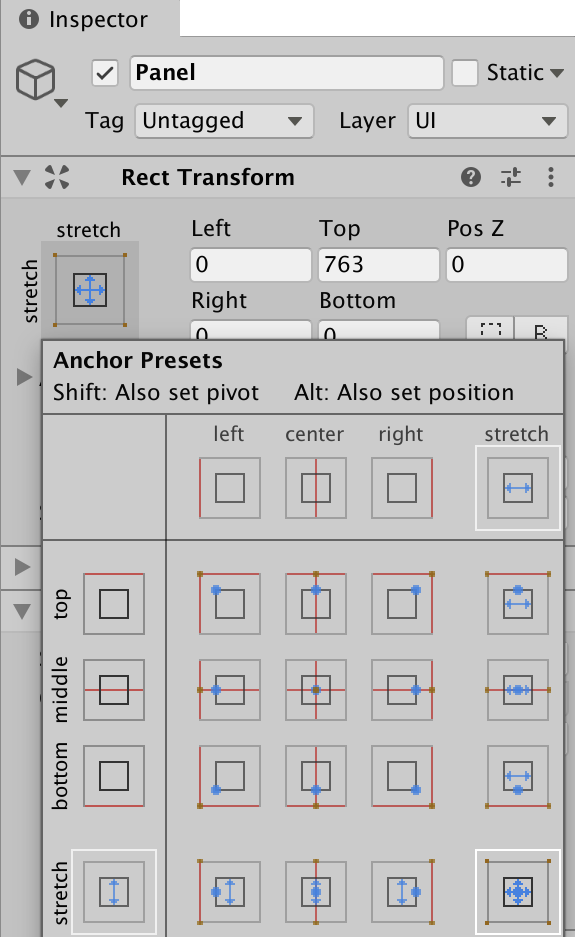 L’attribut alt de cette image est vide, son nom de fichier est Unity-script-activate-gui-panel-inspector-anchors.png.